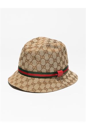 cappello in cotone beige GUCCI KIDS | 4117904HD092174